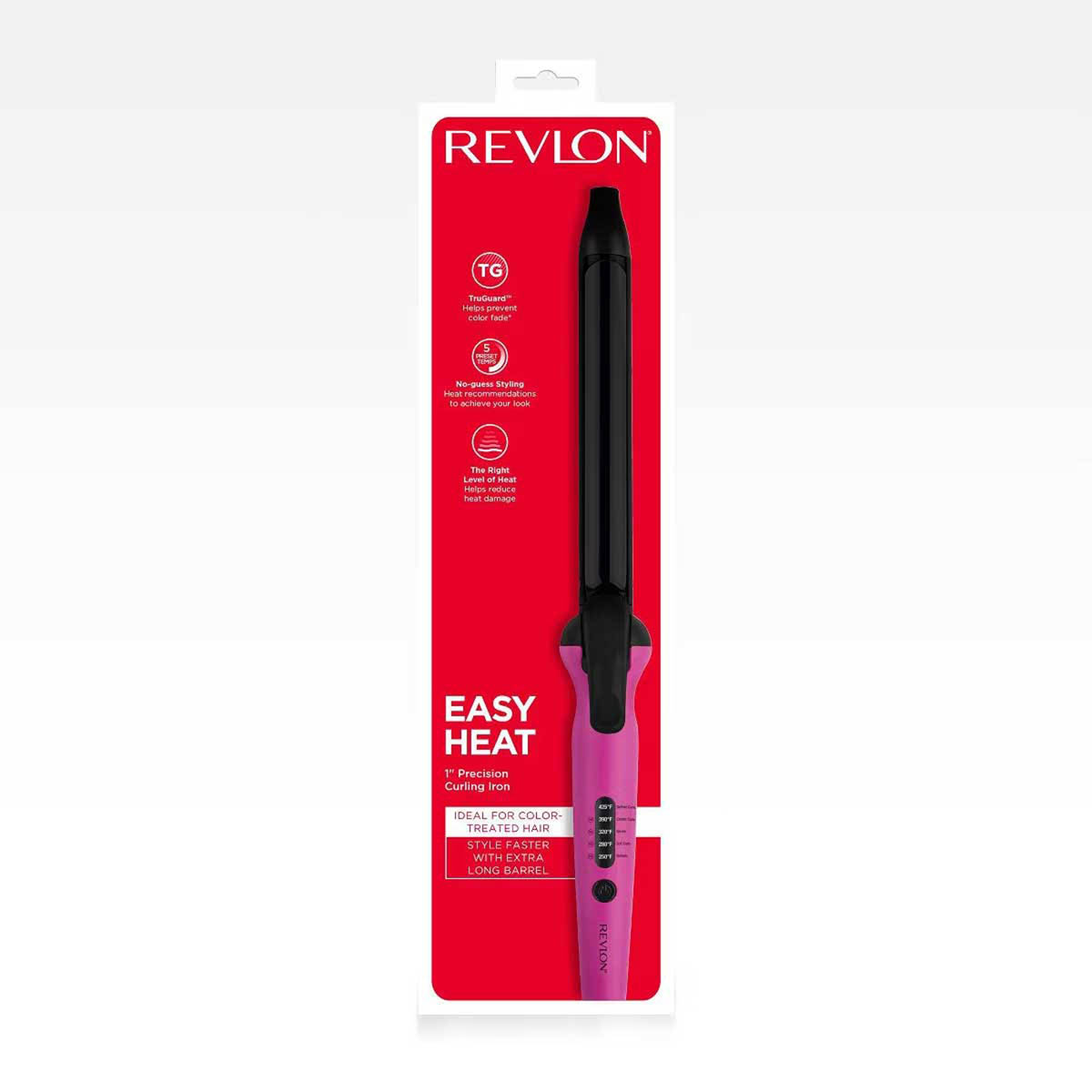 Revlon Ceramic Hair Curler 25mm Heat Precision Extra Long Barrel 5 Pre Settings - Image 1