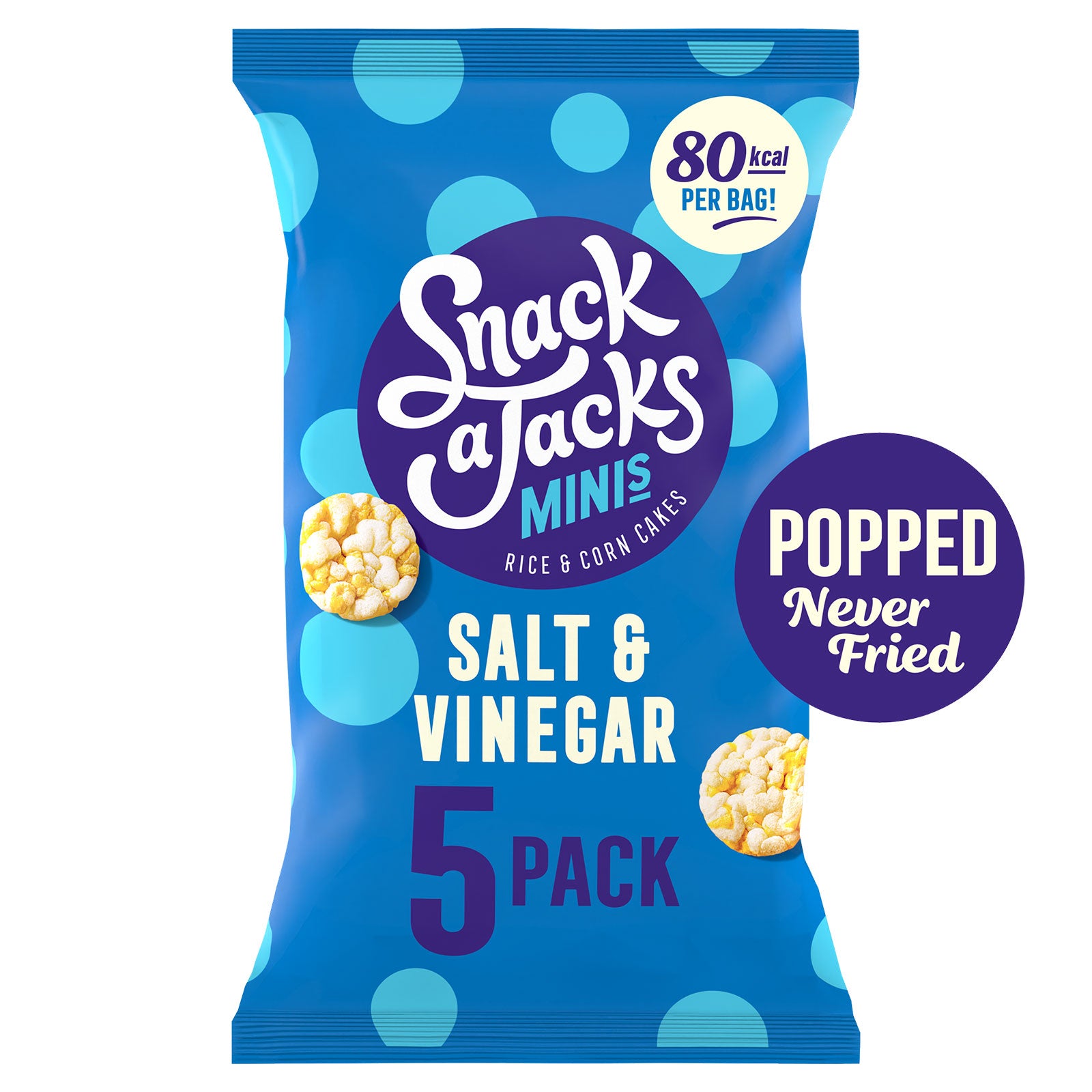 Snack a Jacks Rice Cakes Salt And Vinegar Multipack 6 x 5 Bags - Image 3