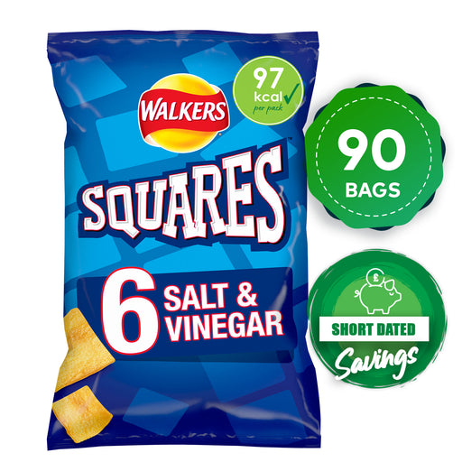 Walkers Squares Snacks Salt And Vinegar Sharing Mix 90 Bags x 22g - Image 1