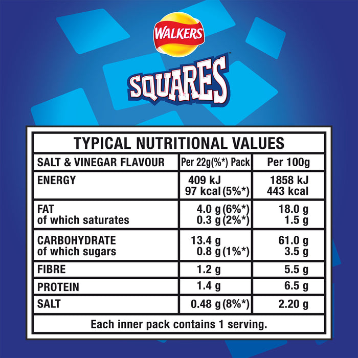 Walkers Squares Snacks Salt And Vinegar Sharing Mix 90 Bags x 22g - Image 5