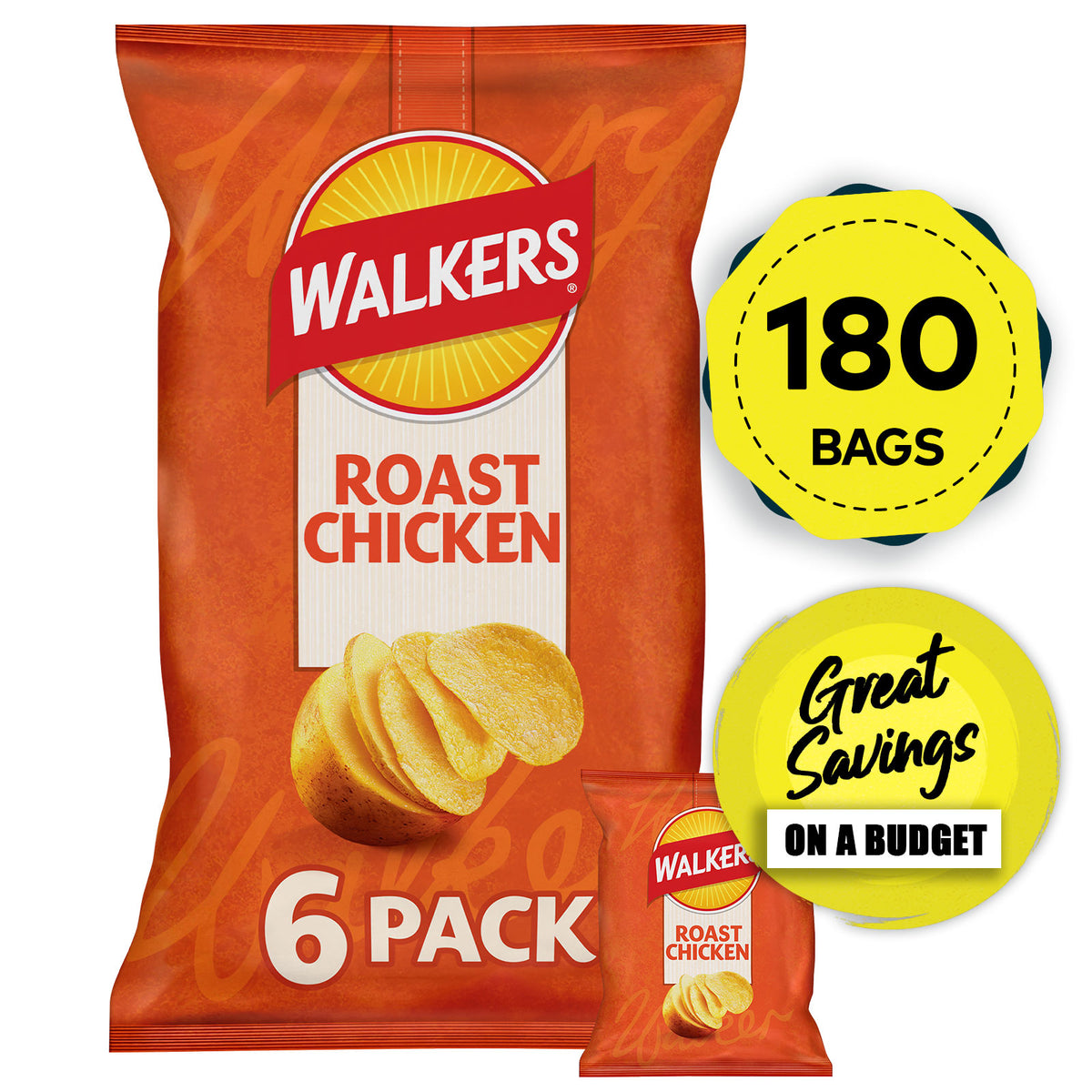 Walkers Crisps Roast Chicken Sharing Multipack 180 x 25g - Image 1