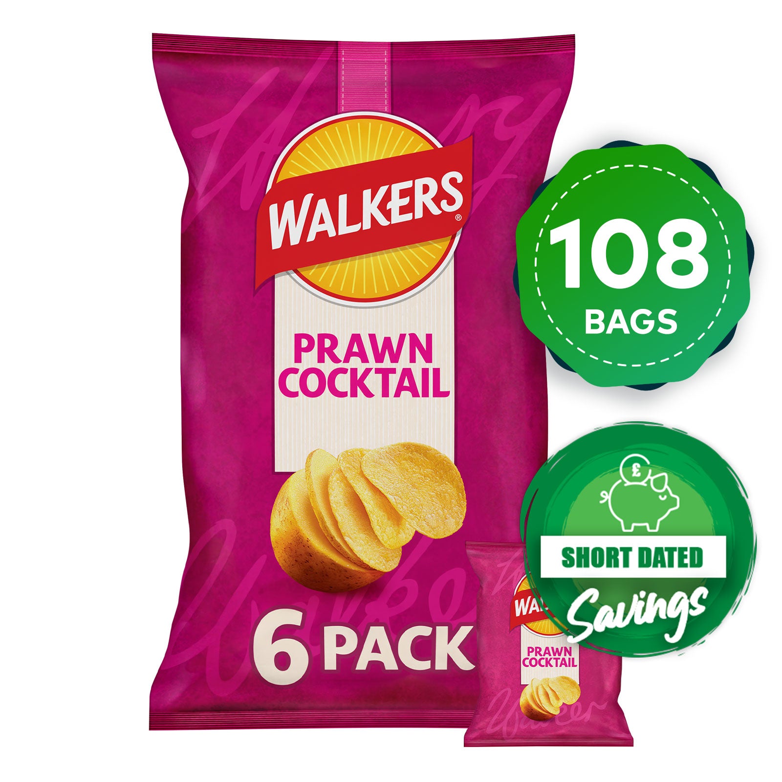 Walkers Crisps Prawn Cocktail Multipack Snacks 108 x 25g - Image 10