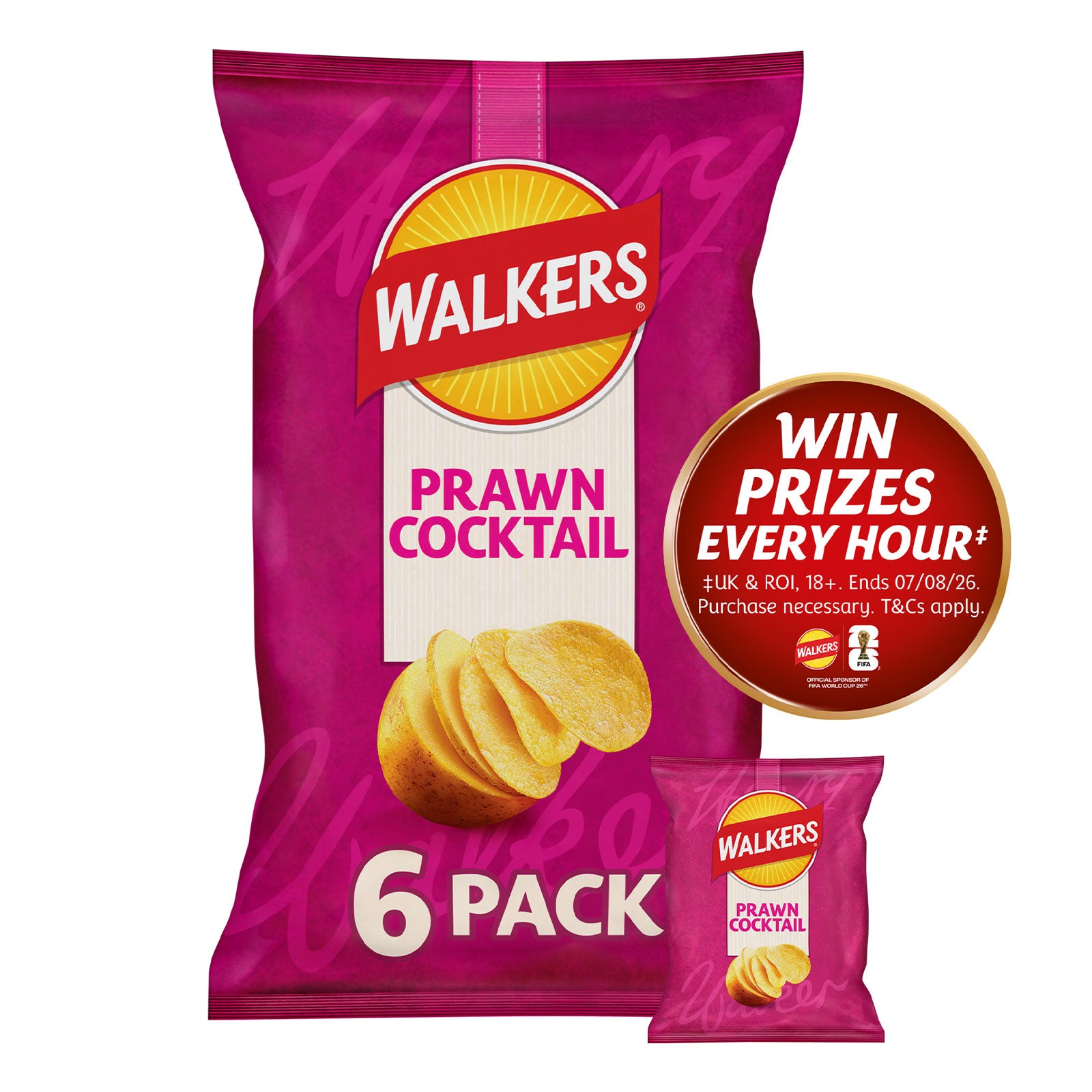 Walkers Crisps Prawn Cocktail Multipack Snacks 108 x 25g - Image 2