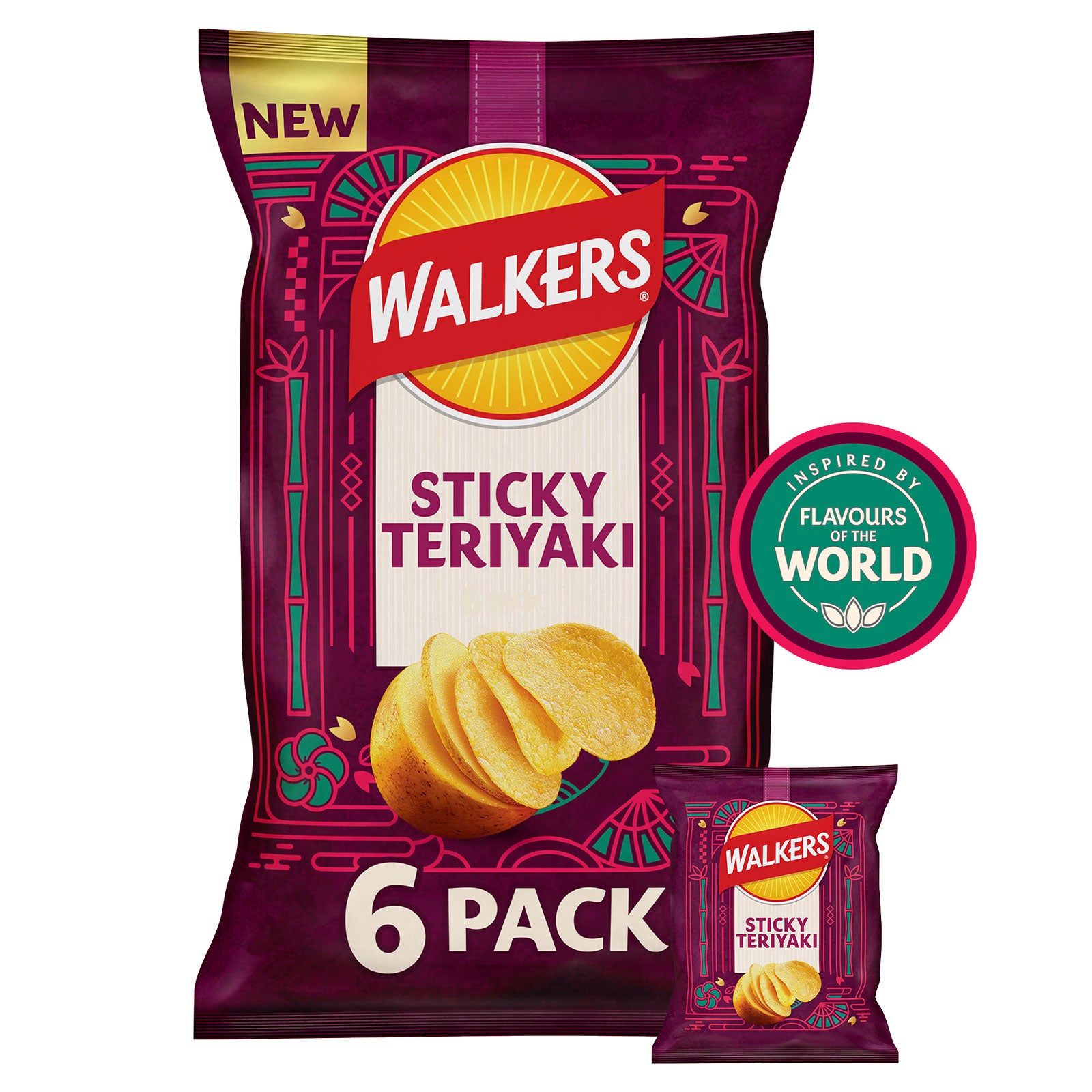 Walkers Crisps Sticky Teriyaki Flavour Sharing Multipack 108 x 25g - Image 2