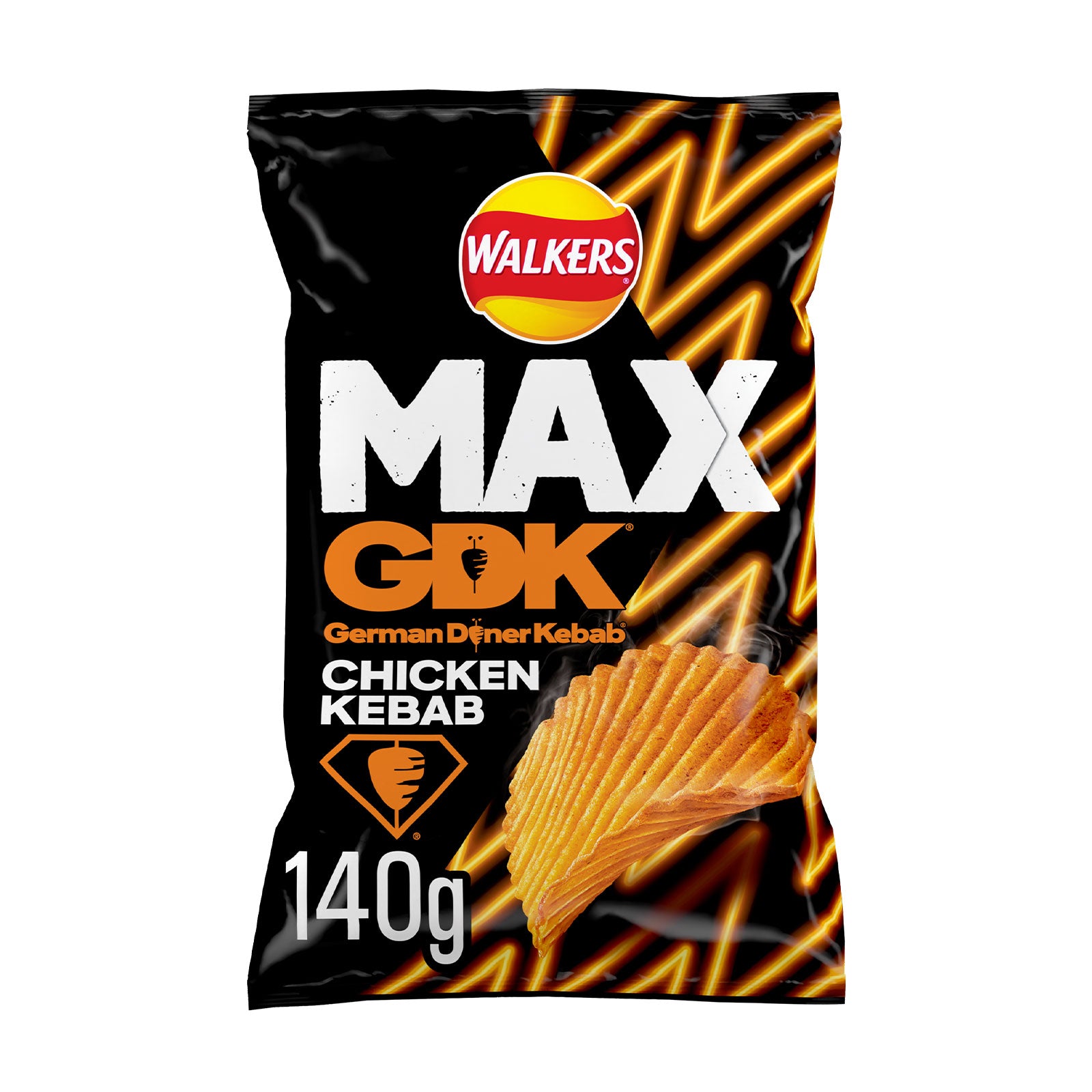 Walkers Max Crisps GDK Chicken Kebab Sharing 9 Bags x140g - Image 3
