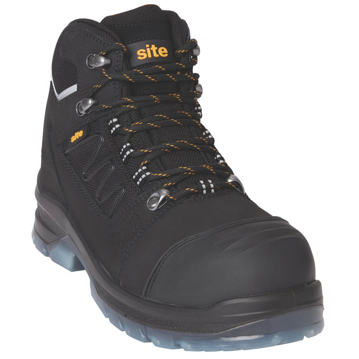 Site Safety Boots Men's Steel Toe Cap Waterproof Resistant Leather Black Size 9 - Image 1
