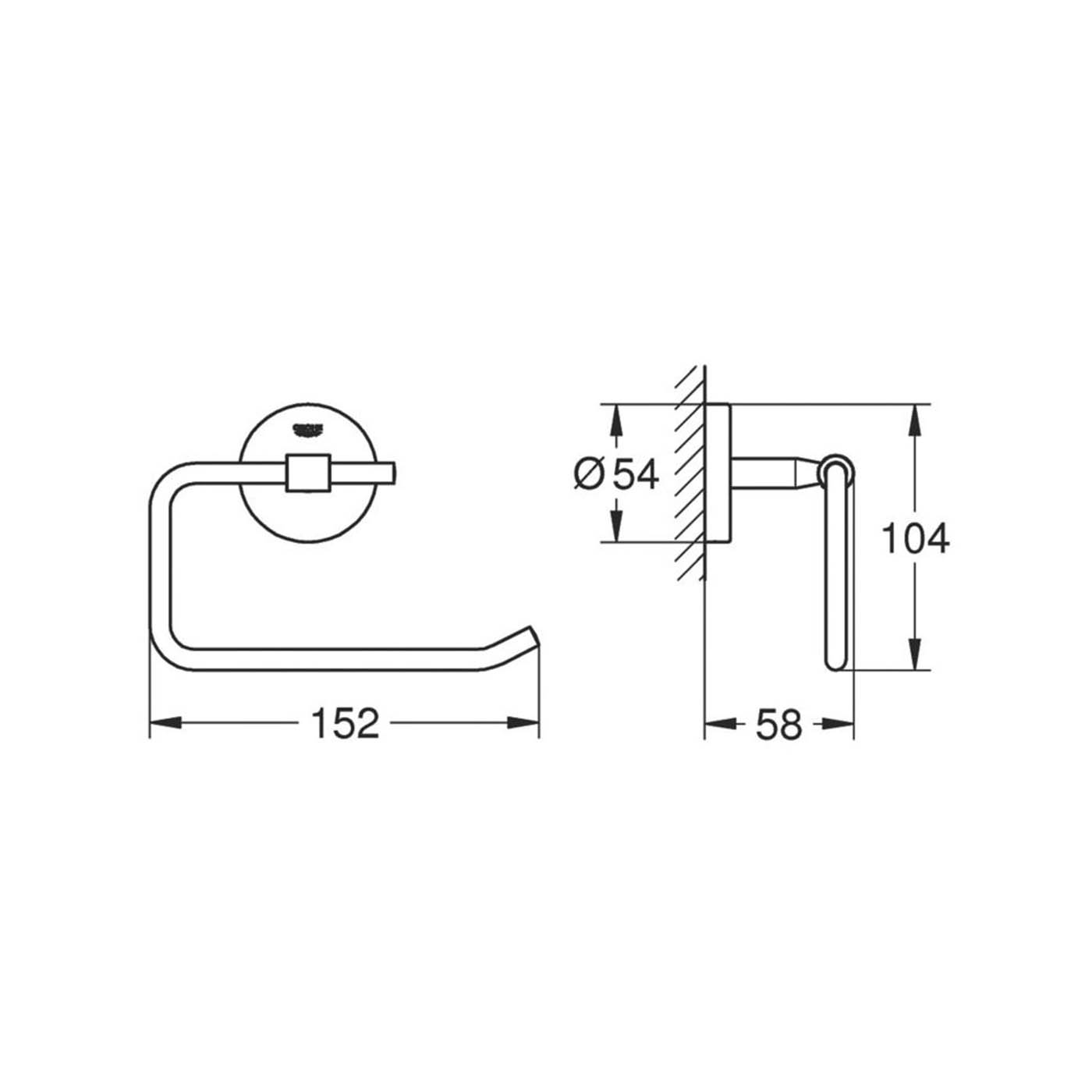 Grohe BauCosmopolitan Toilet Roll Holder StarLight Chrome - Image 4