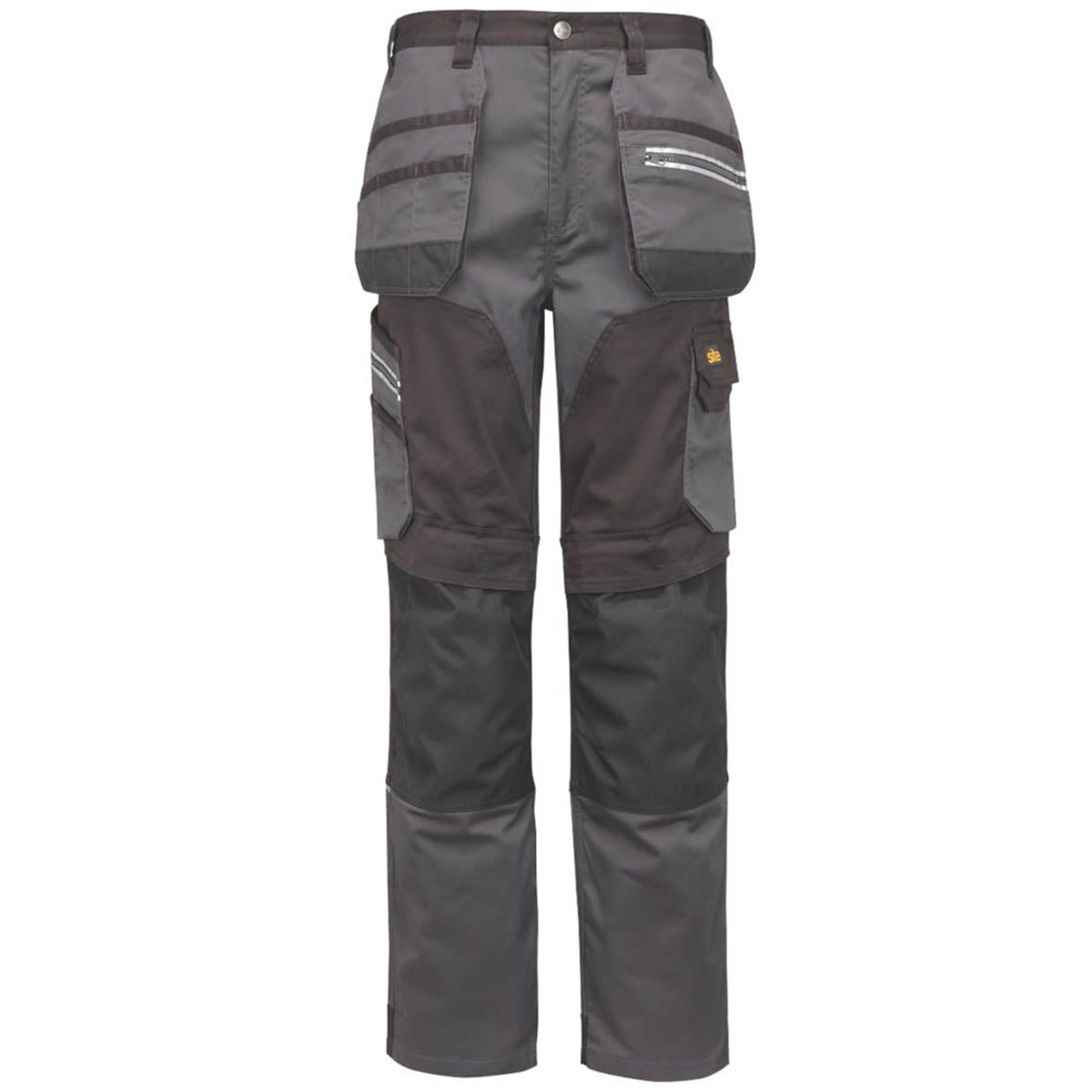 Site Work Trousers Mens Regular Fit Grey Black Stretch Multi Pockets 34"W 32"L - Image 2