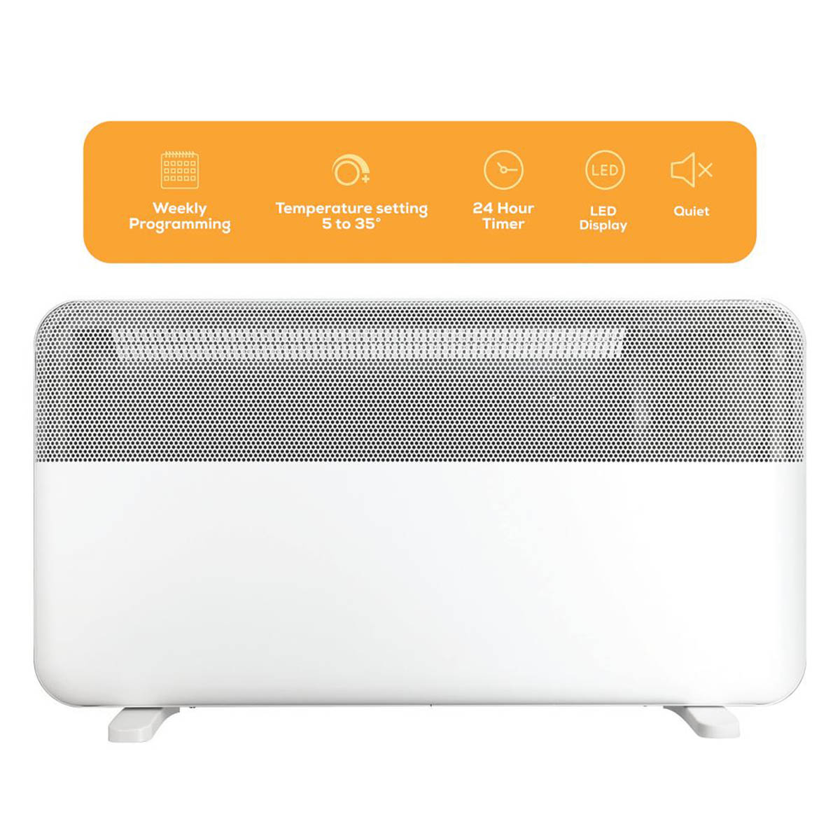 TCP 2000W Electric Portable or Wall-Mounted Convector Panel Heater White - Image 2