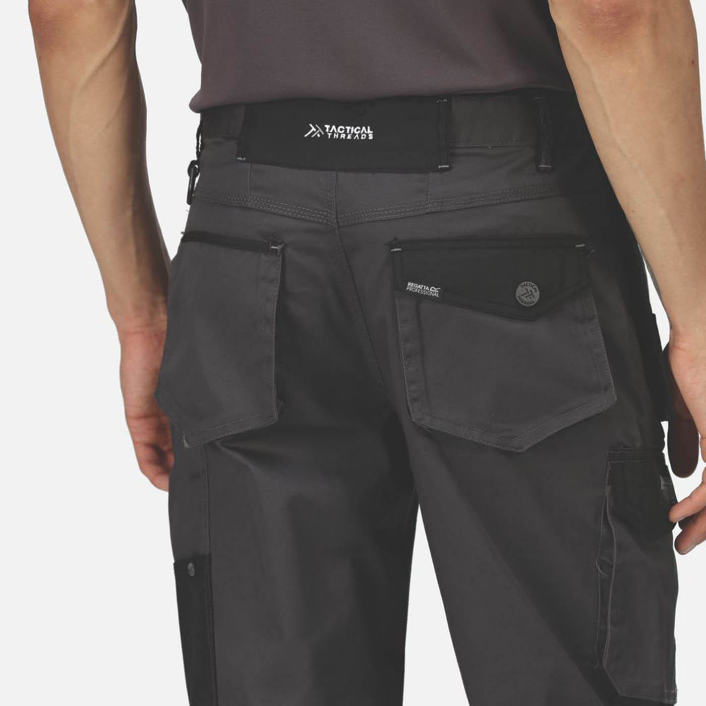 Regatta Work Trousers Mens Classic Fit Incursion Grey Multi Pockets 34W 29L - Image 6