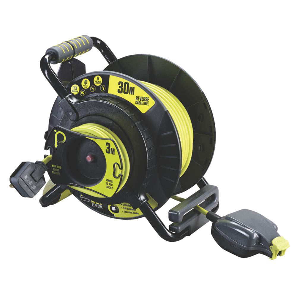 British General Cable Reel Extension Reverse 13A 1Gang 33m IP54 240V Outdoor - Image 1