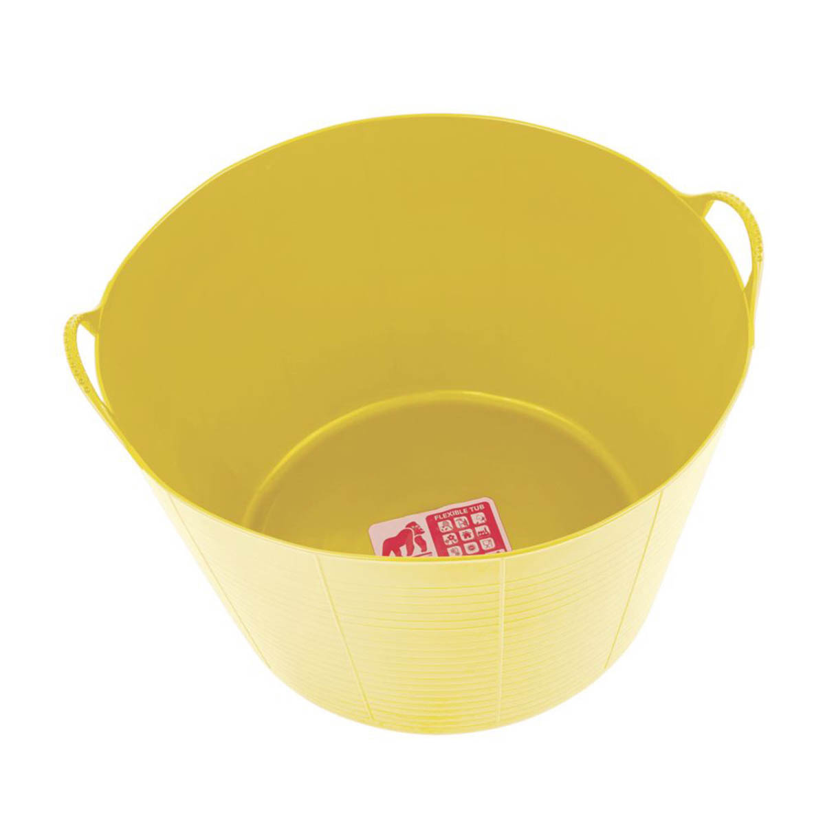Red Gorilla Tub Bucket Polyethylene Yellow Hardwearing Flexible With Handles 75L - Image 4