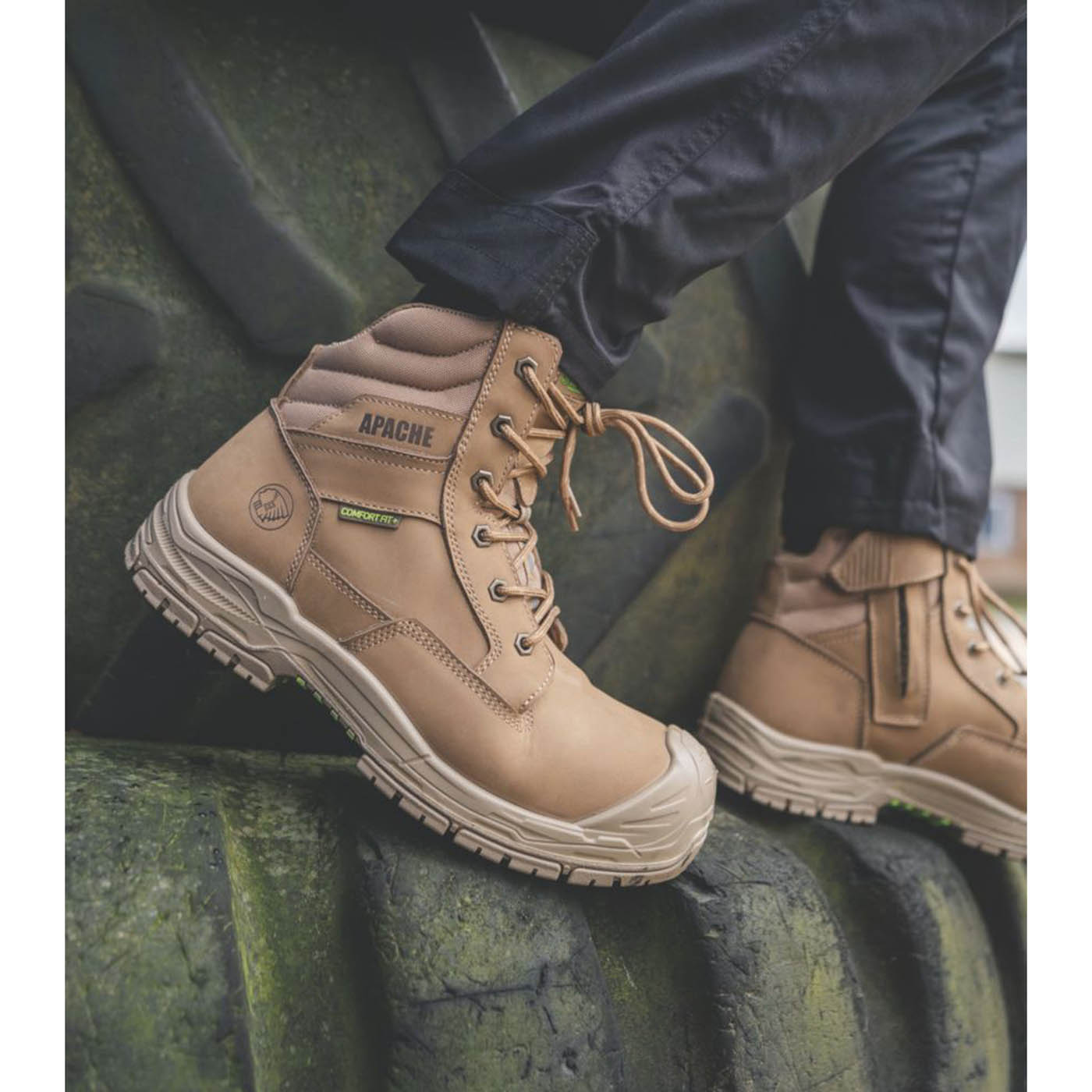 Apache Outback Size 10 Stone Water-Resistant Safety Boots - Image 2