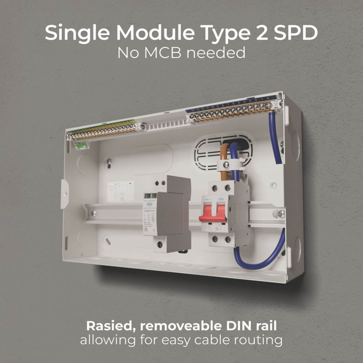 British General Consumer Unit SPD 13-Module 13-Way Part-Populated Main Switch - Image 4