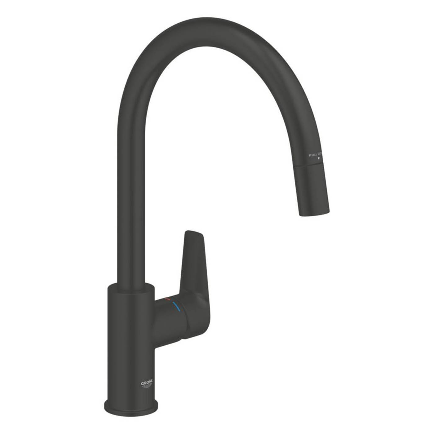 Grohe Kitchen Sink Tap Mono Mixer Matt Black Single Lever Swivel Spout Faucet - Image 2