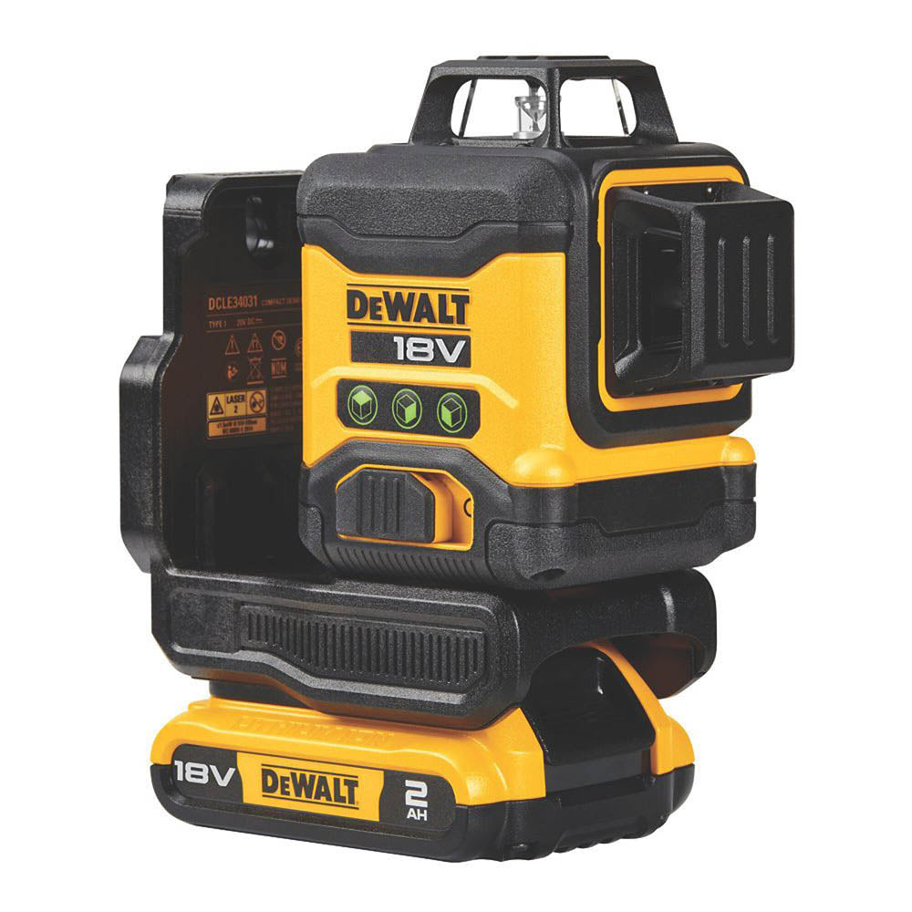 DeWalt Laser Level Cordless 18V 2Ah Li-Ion DCLE34031D1-GB Green Self Levelling - Image 1