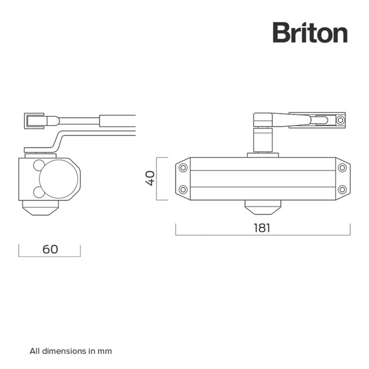 Briton 121CE Overhead Door Closer Silver - Image 2
