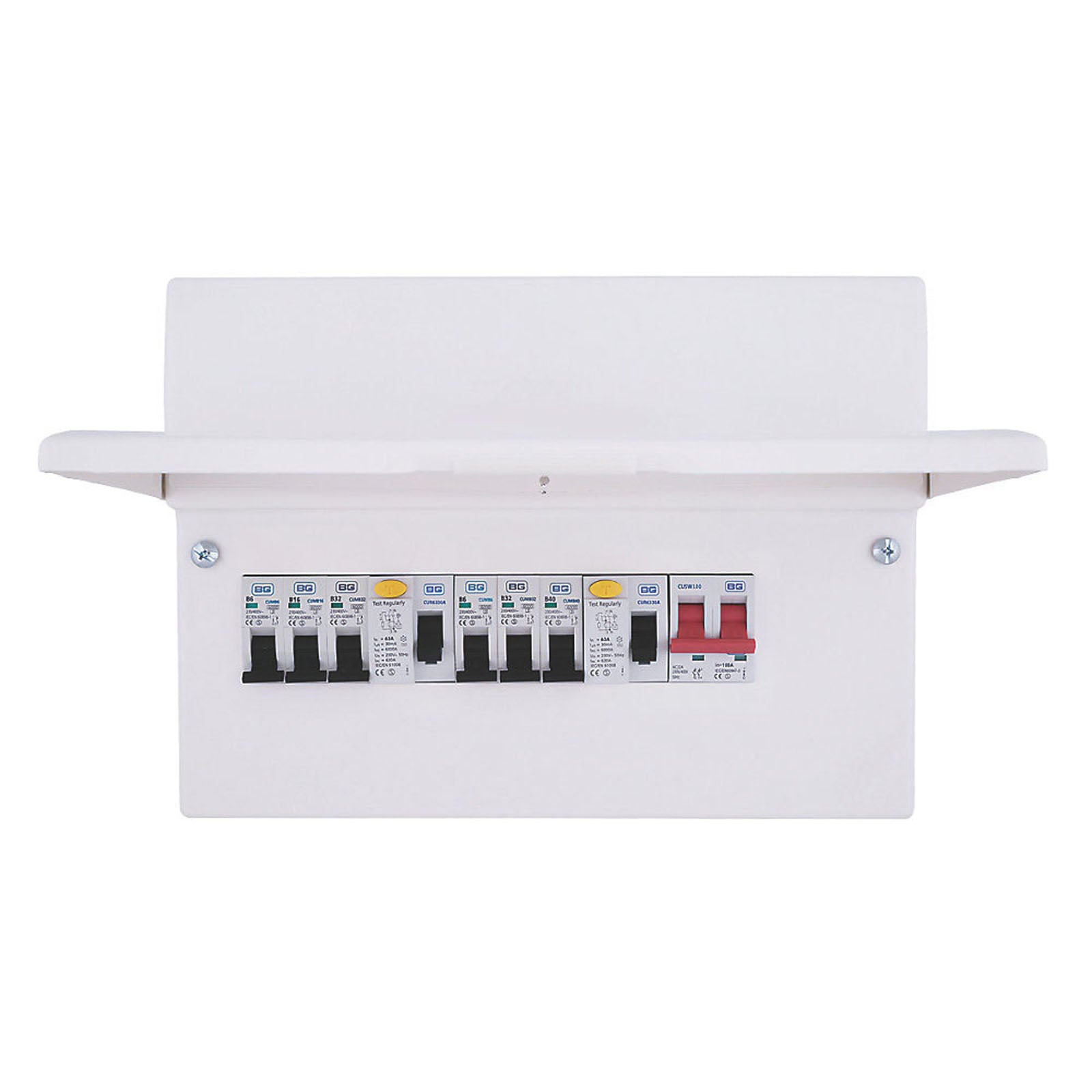 British General Consumer Unit 6 Way 12 Module Dual RCD DIN Rail 100A IP2XC 230V - Image 2