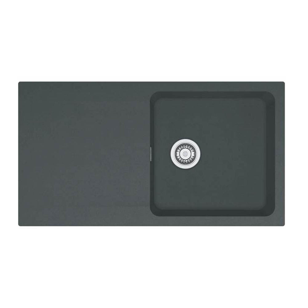 Kitchen Sink Composite Reversible Drainer 1 Bowl Grey Inset Waste Rectangular - Image 1