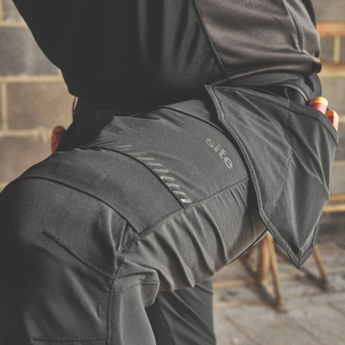 Site Varnik Stretch Work Trousers Black 38" W 32" L - Image 6