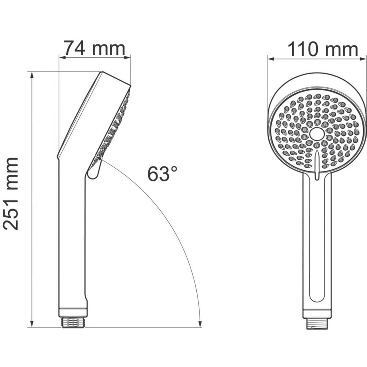 Mira Shower Handset Large Round White 4-Spray Patterns All Pressure Systems 11cm - Image 2