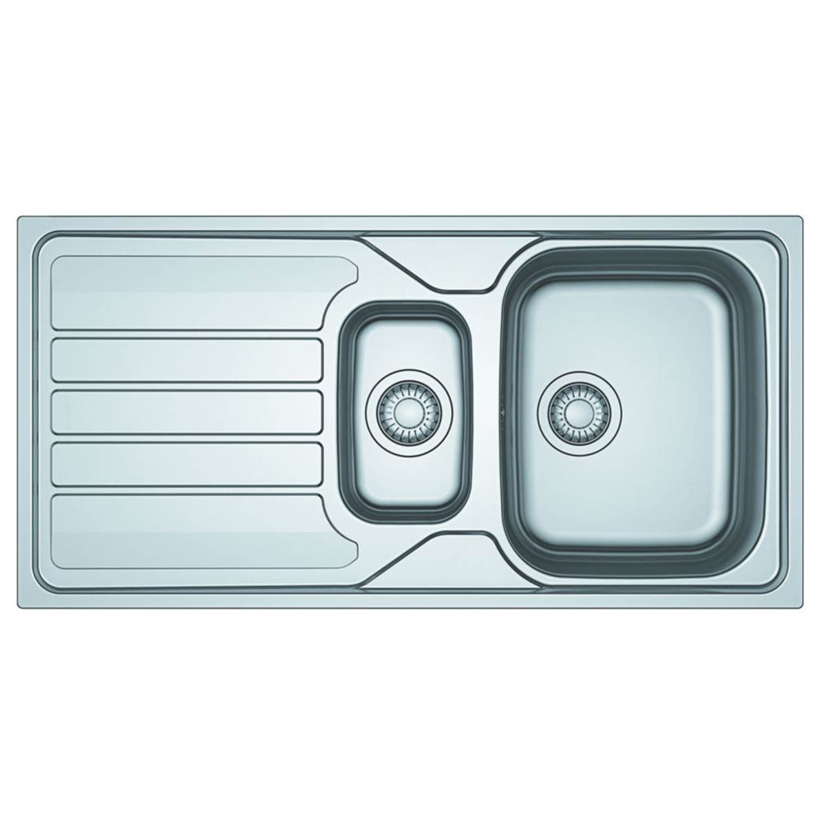 Franke Kitchen Sink Inset 1.5 Bowl Stainless Steel Reversible Drainer 1000x500mm - Image 1