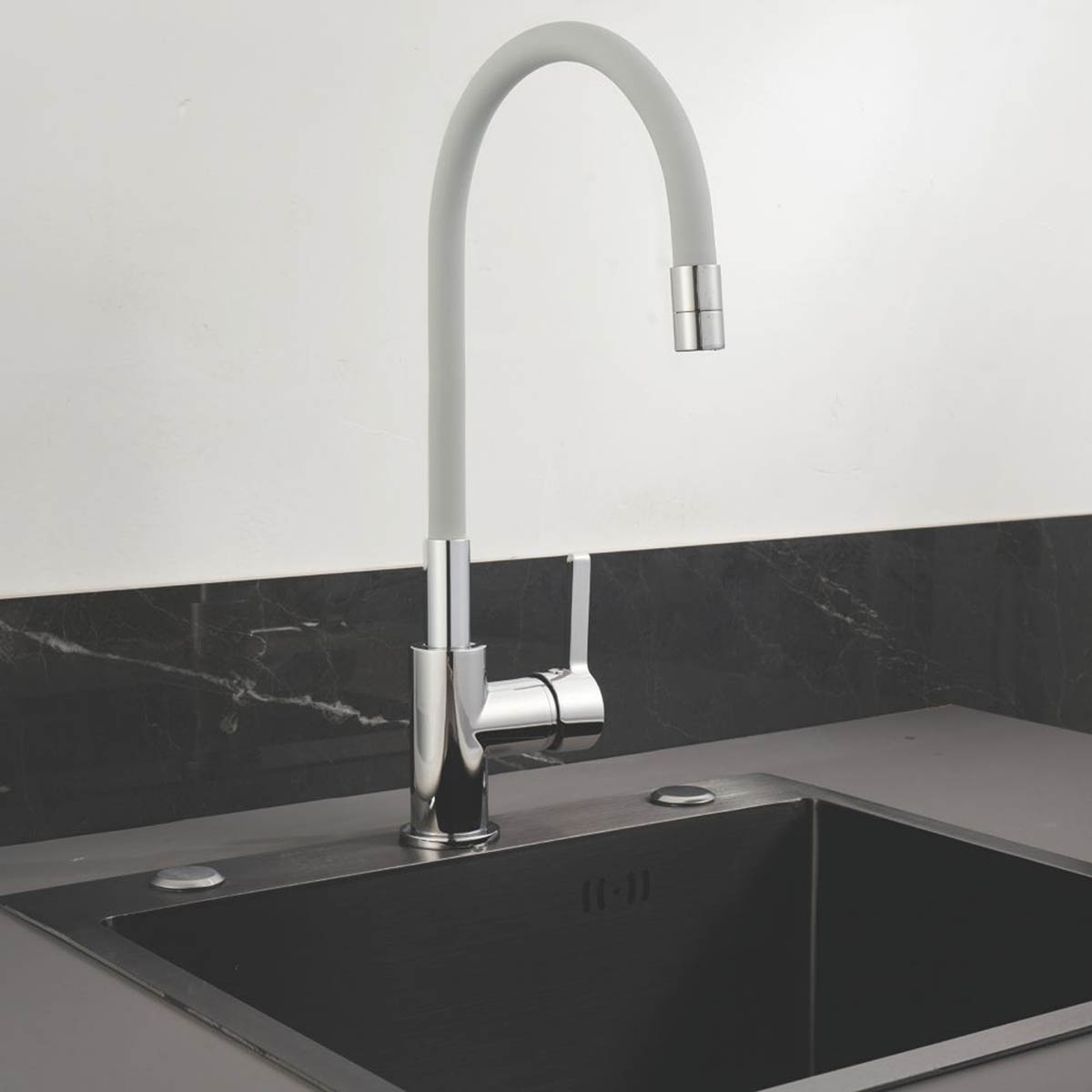 Kitchen Tap Mono Mixer Chrome Pull Out Single Lever Swivel Spout Modern Faucet - Image 2