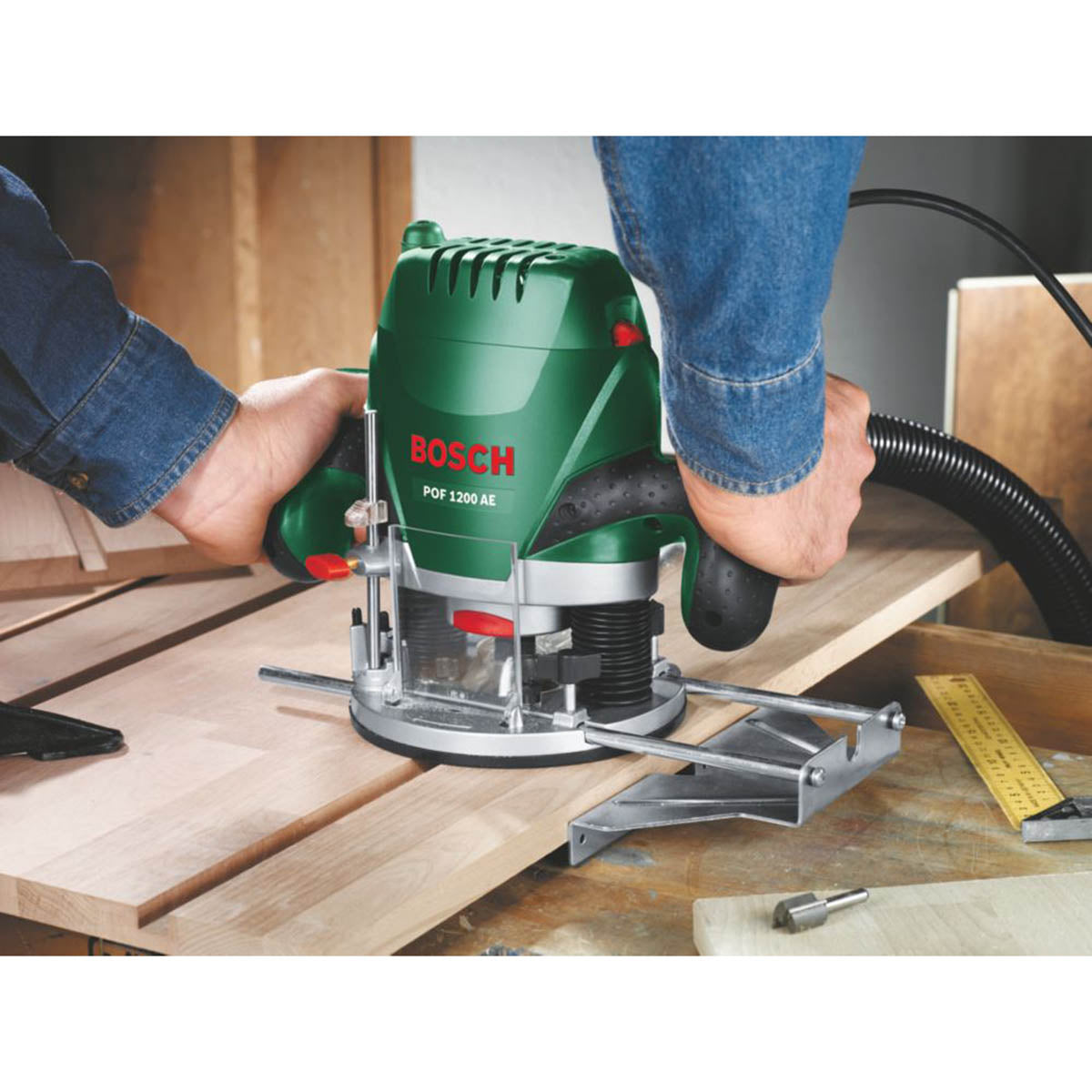 Bosch Plunge Router Electric POF1200AE Compact Woodworking Cutter 1200W - Image 4