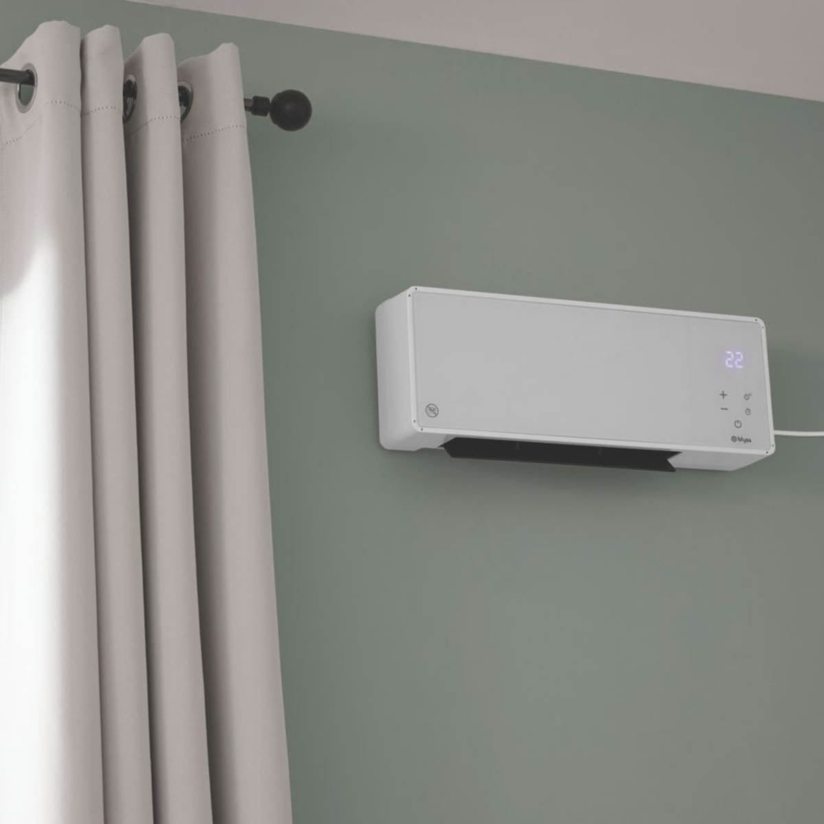 Blyss Heater Electric Wall-Mounted White LED Display Oscillation BL PTCM 2000W - Image 1