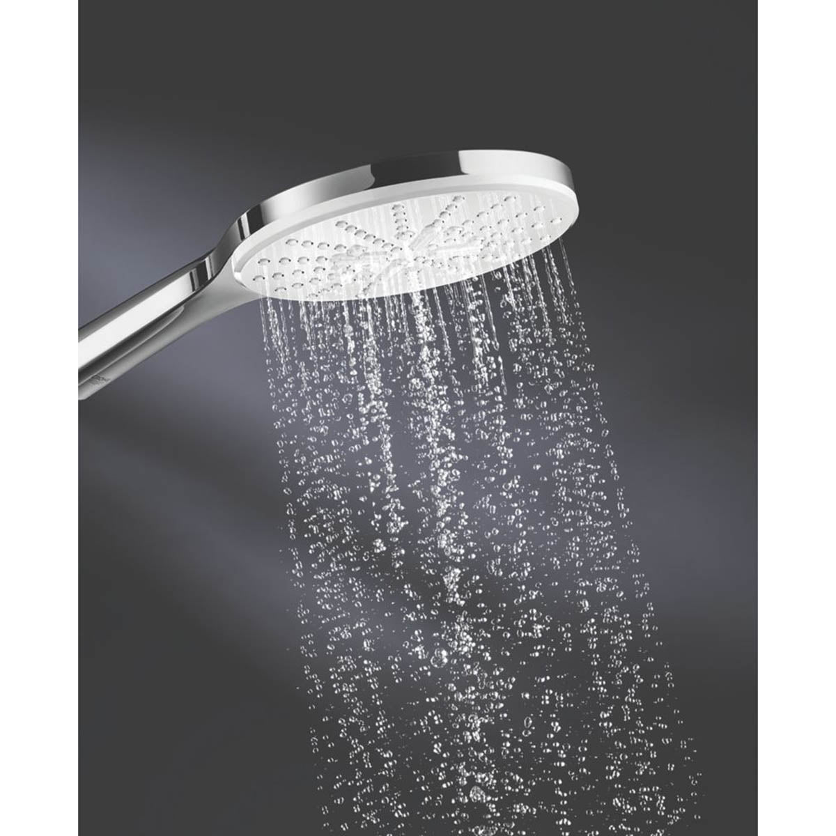 Grohe Shower Head Round Rainshower SmartActive Handset Chrome White 150 x 187mm - Image 3