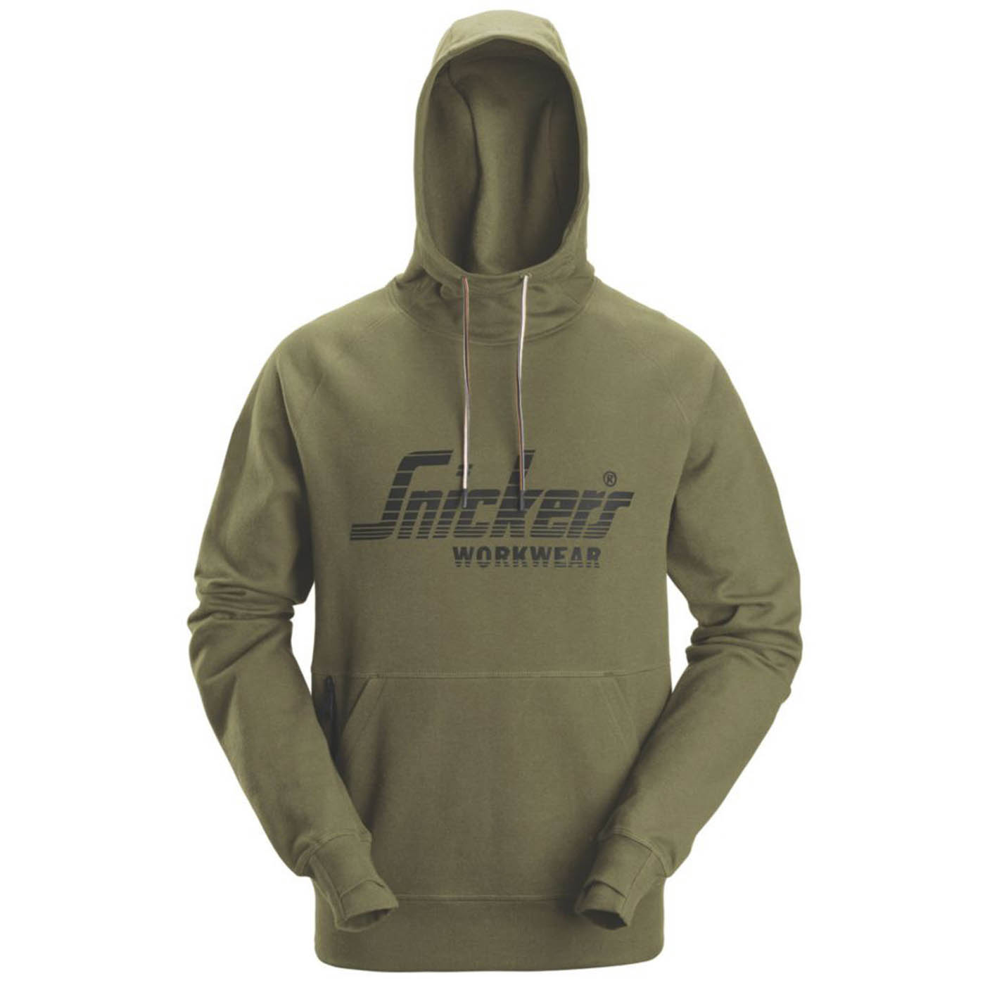 Snickers Work Hoodie Mens Khaki Green Hooded Kangaroo Pocket 2X Large 52" Chest - Image 1