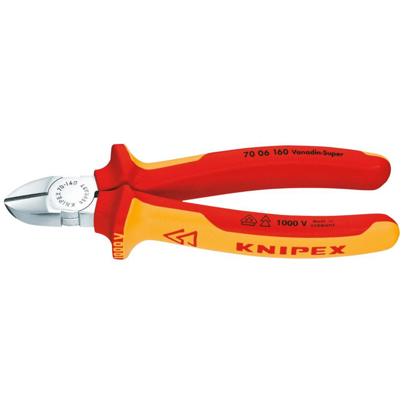 Knipex VDE Diagonal Cutters 6 1/4" (160mm) - Image 2