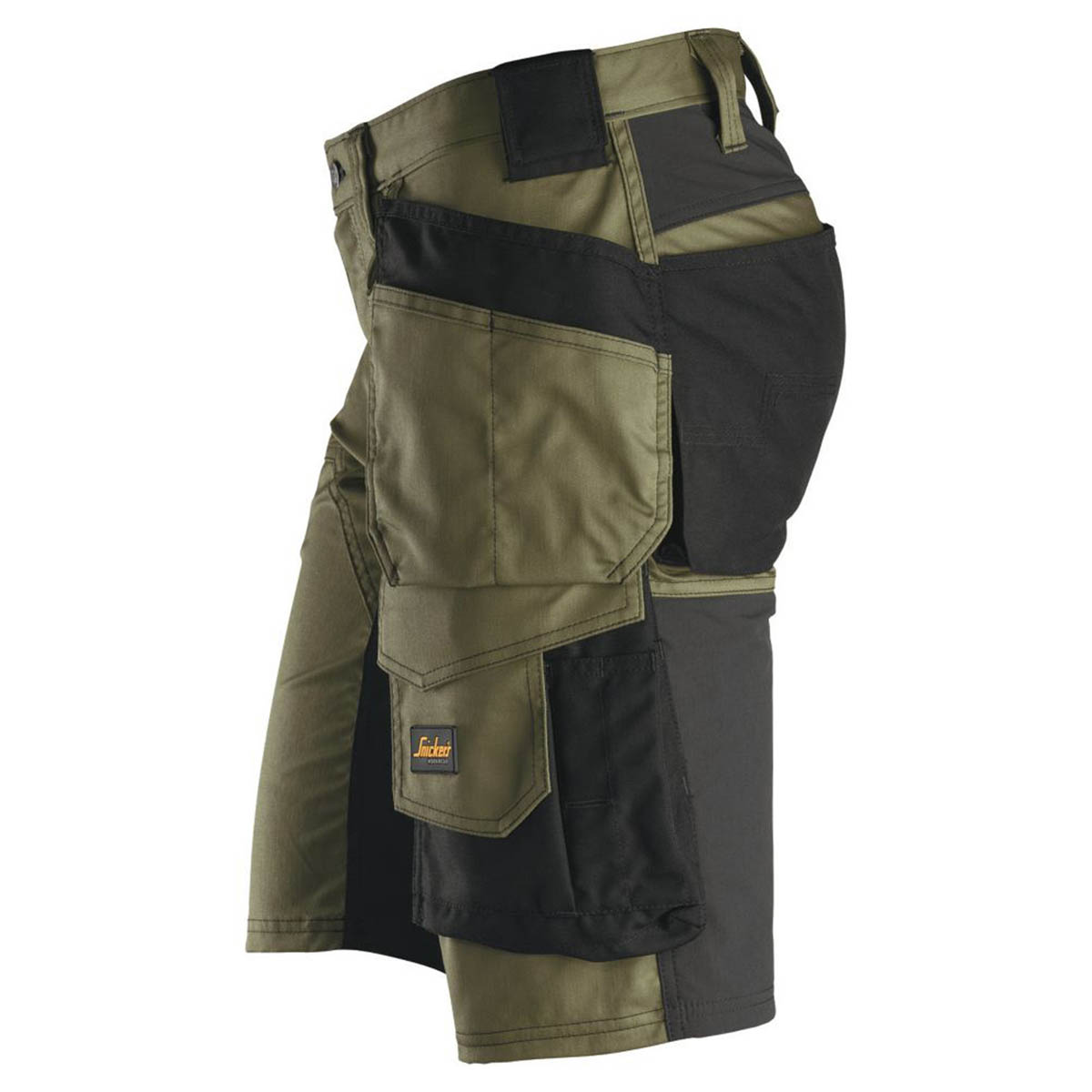 Snickers Work Shorts Mens Khaki Black Stretch Breathable Multi Pockets 36"W - Image 4
