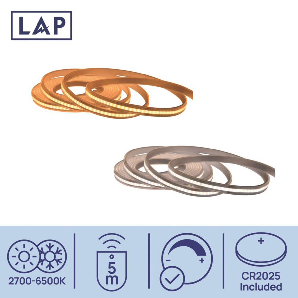 LAP LED Strip Light 5m Variable White 20W 2000lm 28 Lights per Metre - Image 5