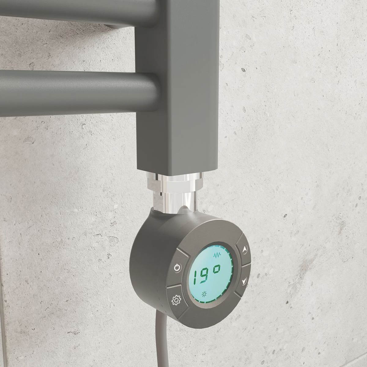 Flomasta Electric Towel Rail Radiator Anthracite Flat Bathroom Warmer H160xW50cm - Image 3