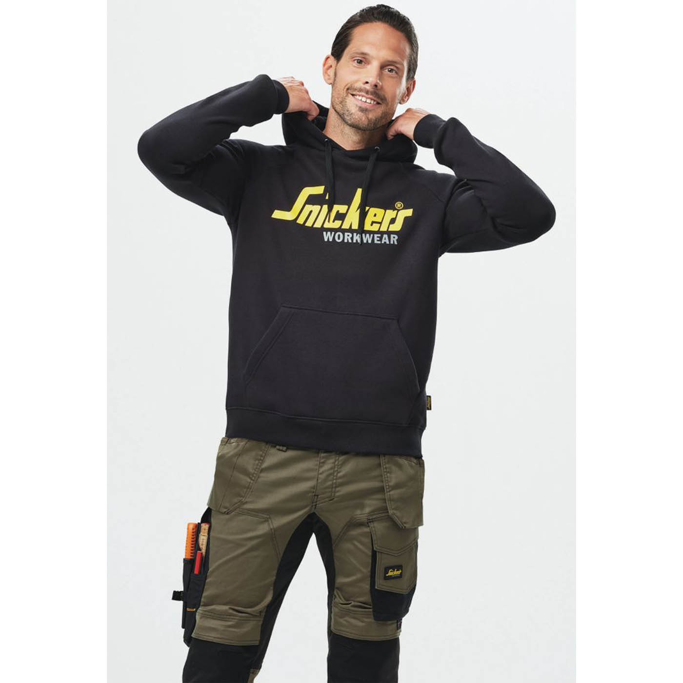 Snickers 2899 - Classic Logo Hoodie Black Large 43" Chest - Image 4