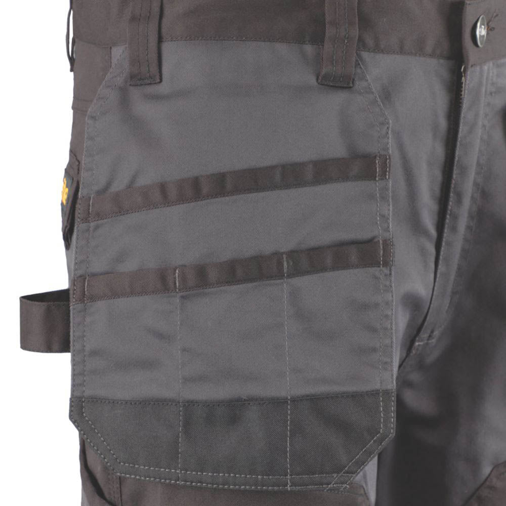 Site Work Trousers Mens Regular Fit Grey Black Stretch Multi Pockets 30"W 30"L - Image 5