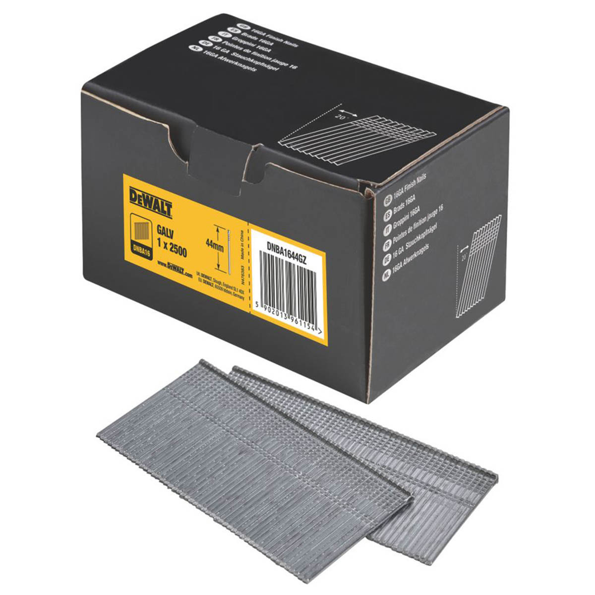 DEWALT Finish Nails Angled Galvanised Steel Smooth Shank 16ga x 44mm 2500 Pack - Image 6