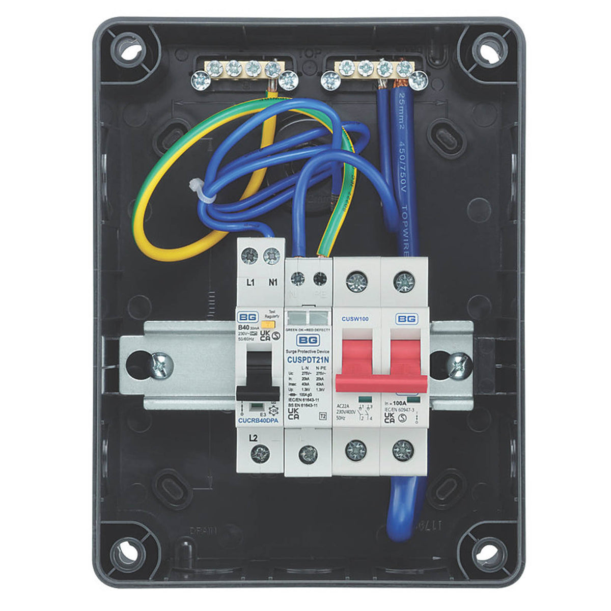 Sync Energy EV Charger Consumer Unit With SPD 5 Module 3-Way Part Populated IP66 - Image 4