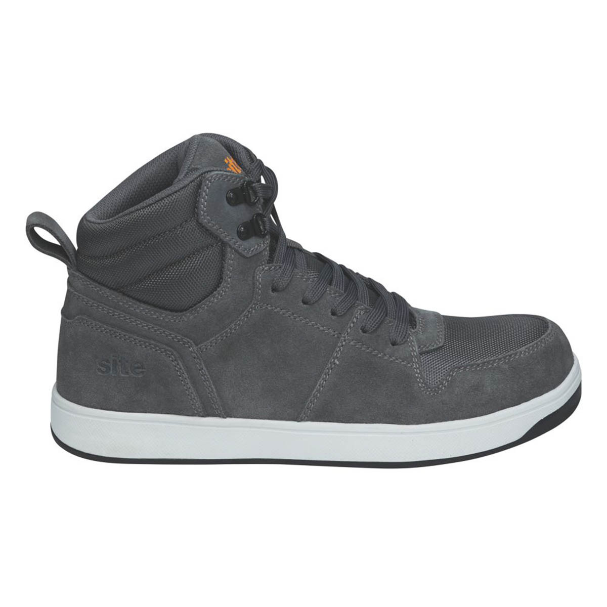 Site Mens Safety Trainers Lightweight Boots Grey Leather Shoes Steel Toe Size 11 - Image 1