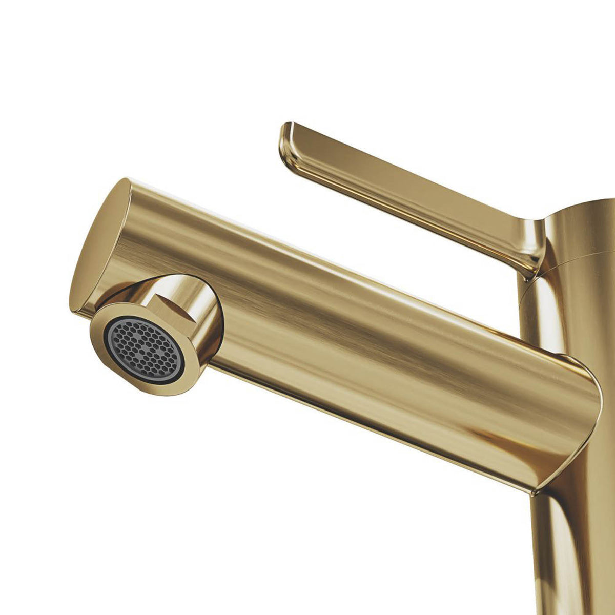 Swirl Basin Mixer Tap Mono Brass 136mm Standard Lever Deck Mounted Modern - Image 4