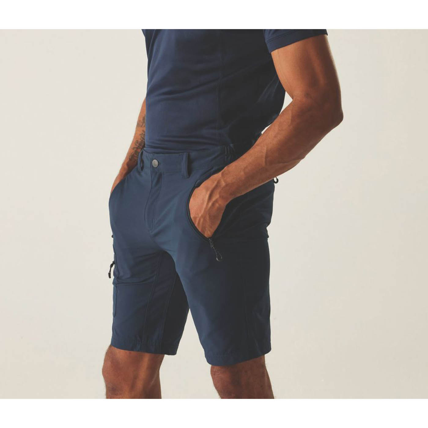 Regatta Work Shorts Mens Navy Stretch Water Repellent Multi Pockets Comfort 34W - Image 2