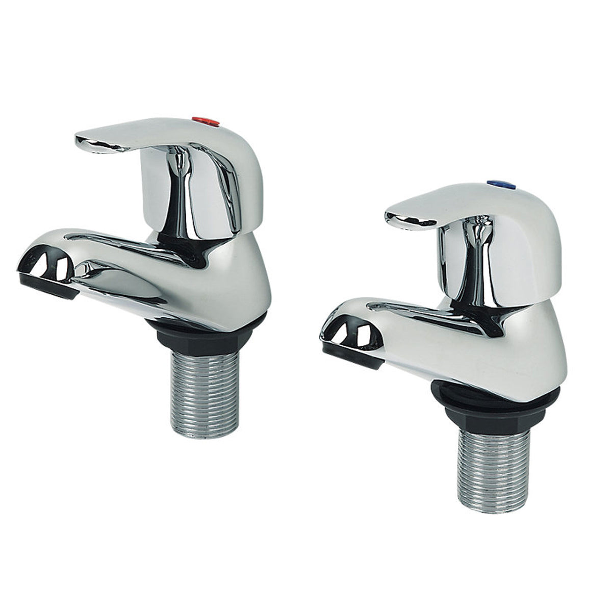 Bath Pillar Taps Tub Filler Single Lever Chrome Brass High Low Pressure Bathroom - Image 2