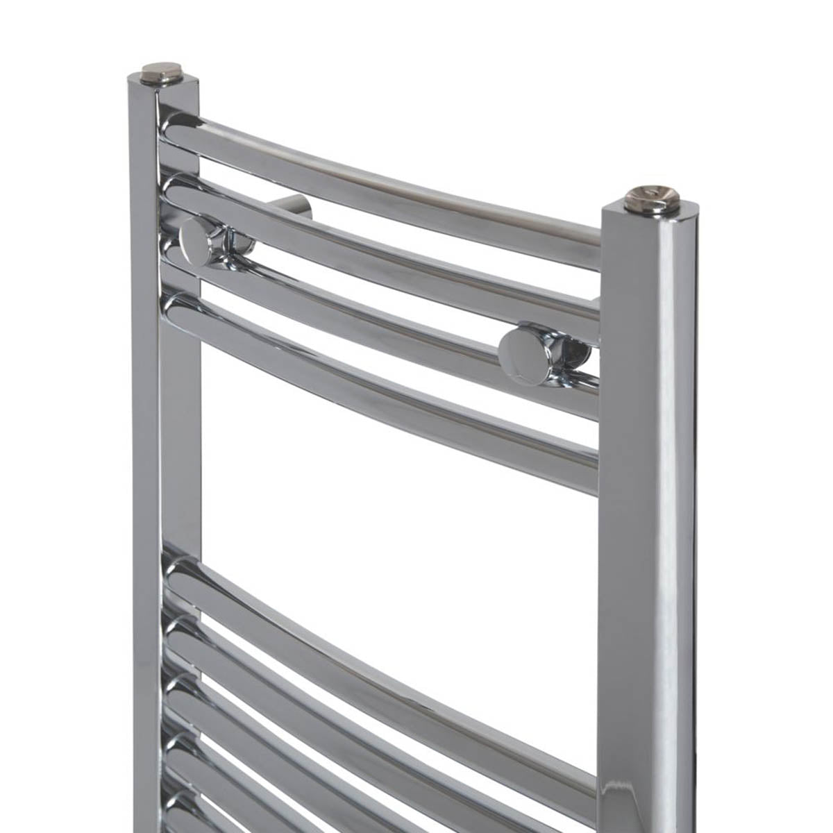 Towel Rail Radiator Curved Gloss Chrome Bathroom Warmer Ladder H80xW40cm - Image 2