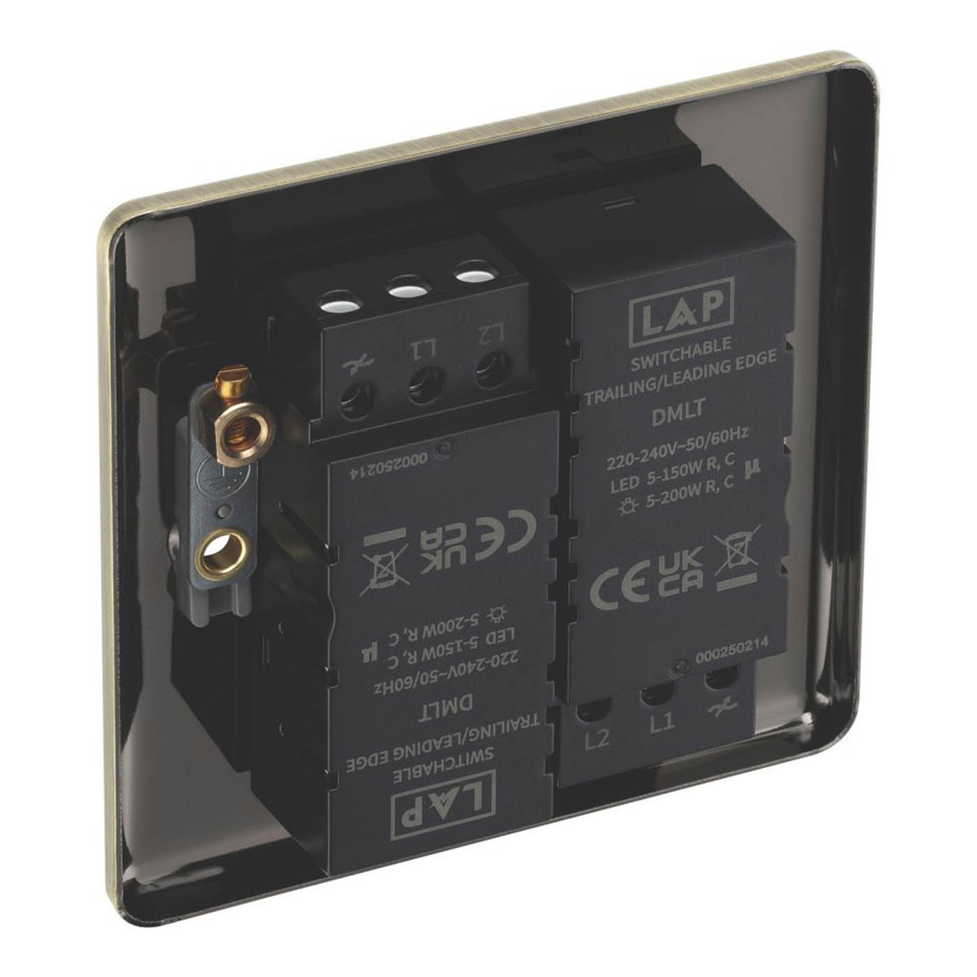 LAP 2-Gang 2-Way LED Dimmer Switch Antique Brass with Colour-Matched Inserts - Image 5