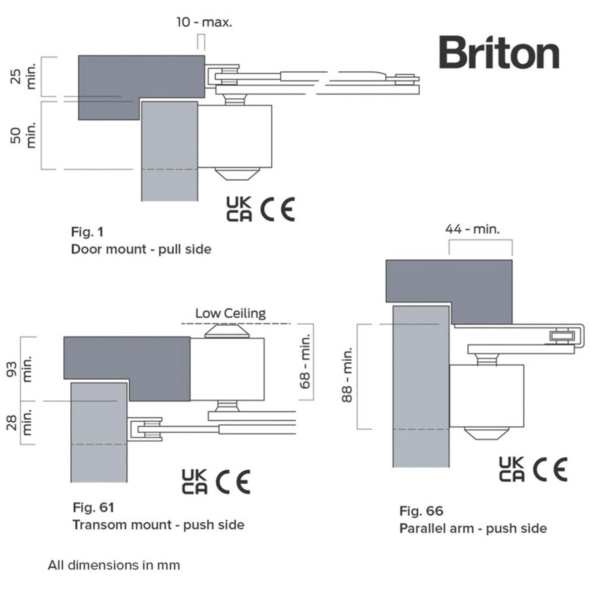 Briton 2003V Overhead Door Closer Silver - Image 4
