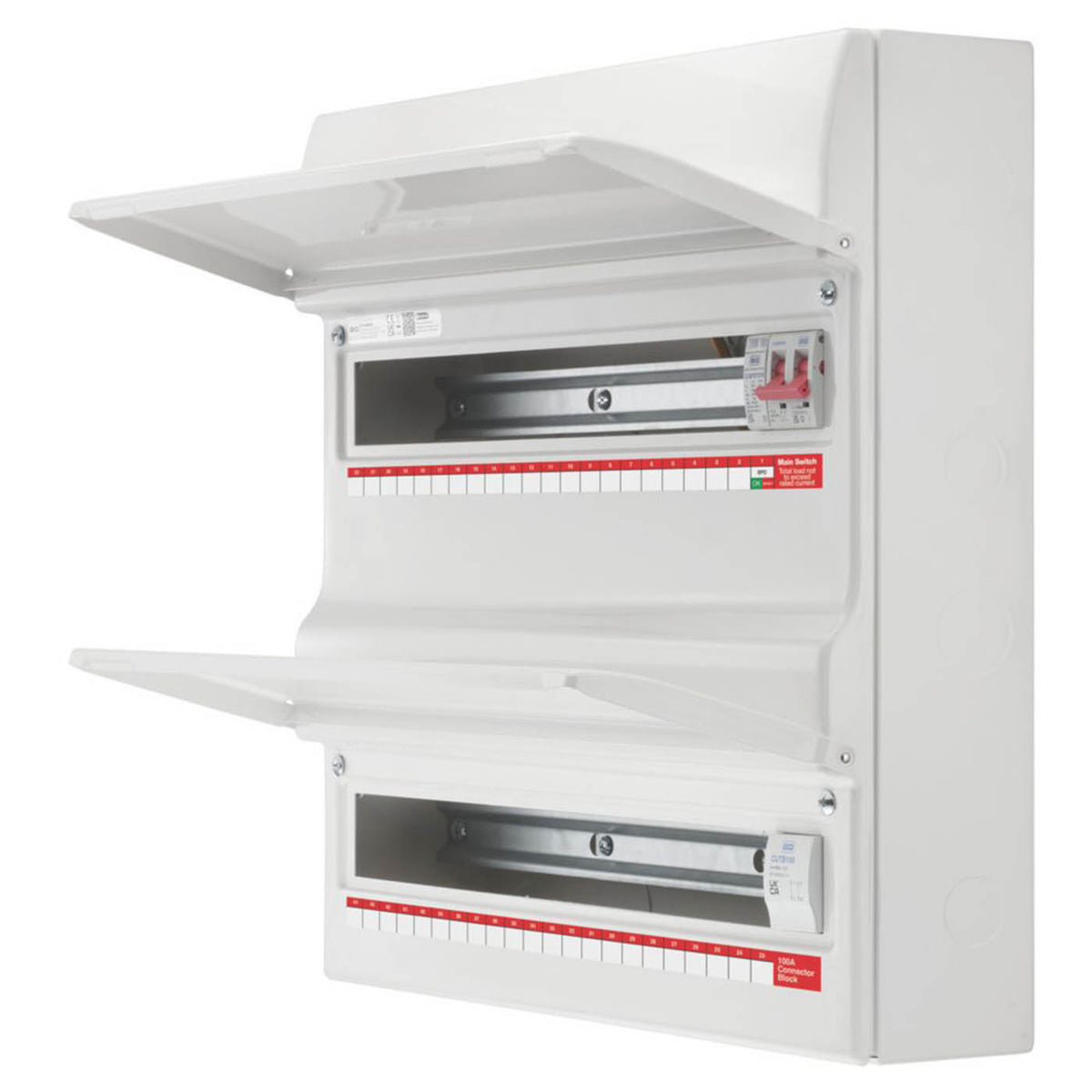 British General Consumer Unit with SPD 48 Module 43 Way Part Populated 100A - Image 1
