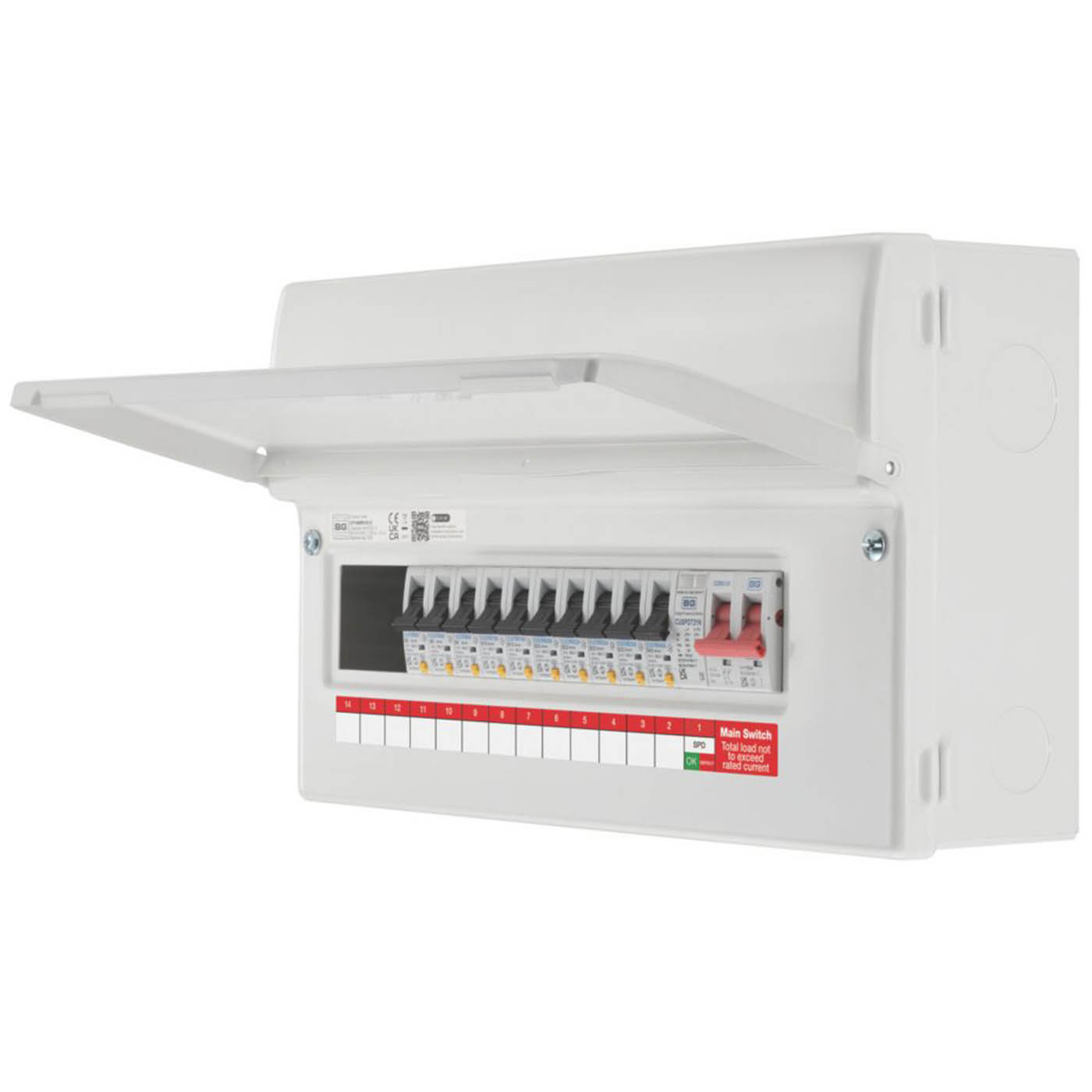 British General Consumer Unit With SPD 13- Module 13 Way Part Populated 100A - Image 1