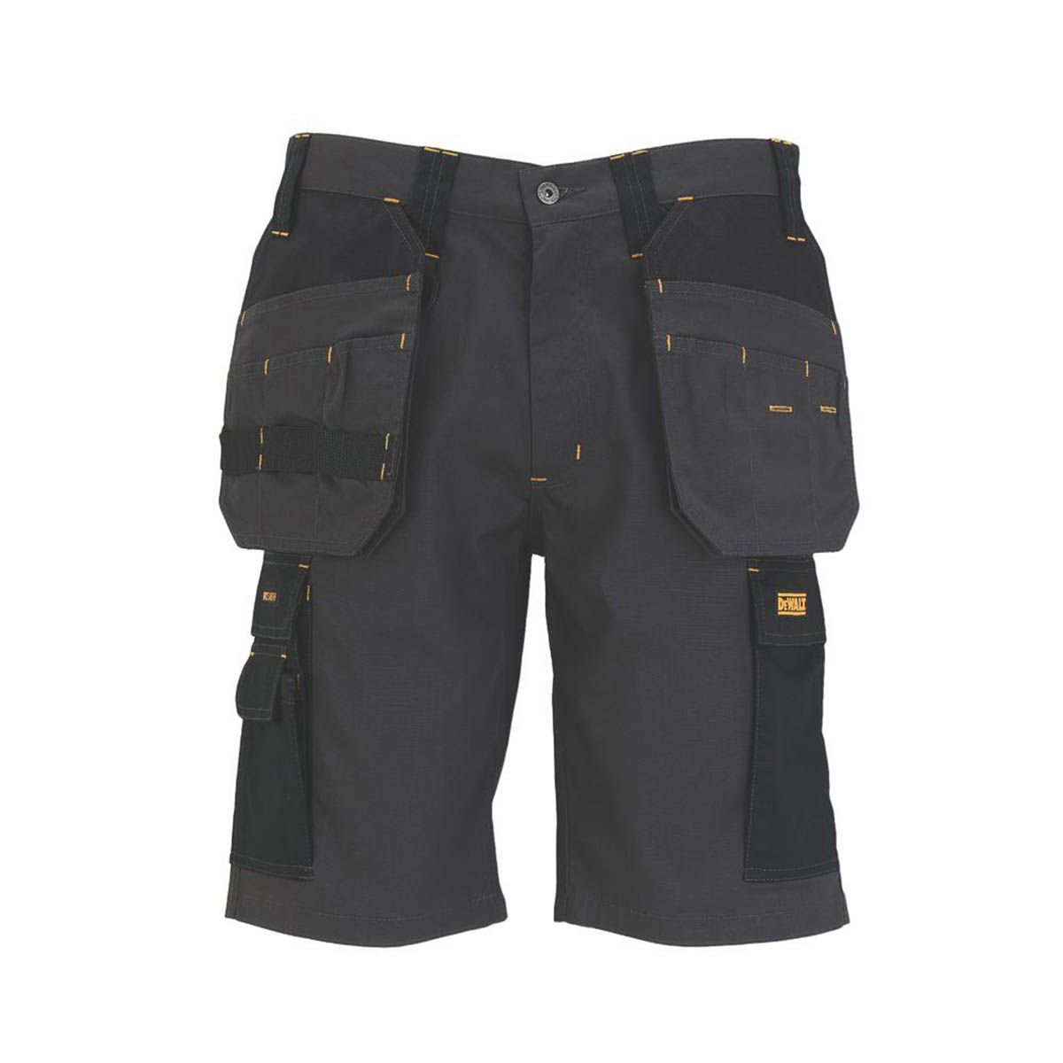DeWalt Work Shorts Mens Regular Fit Grey Black Breathable Multi Pockets 36"W - Image 1