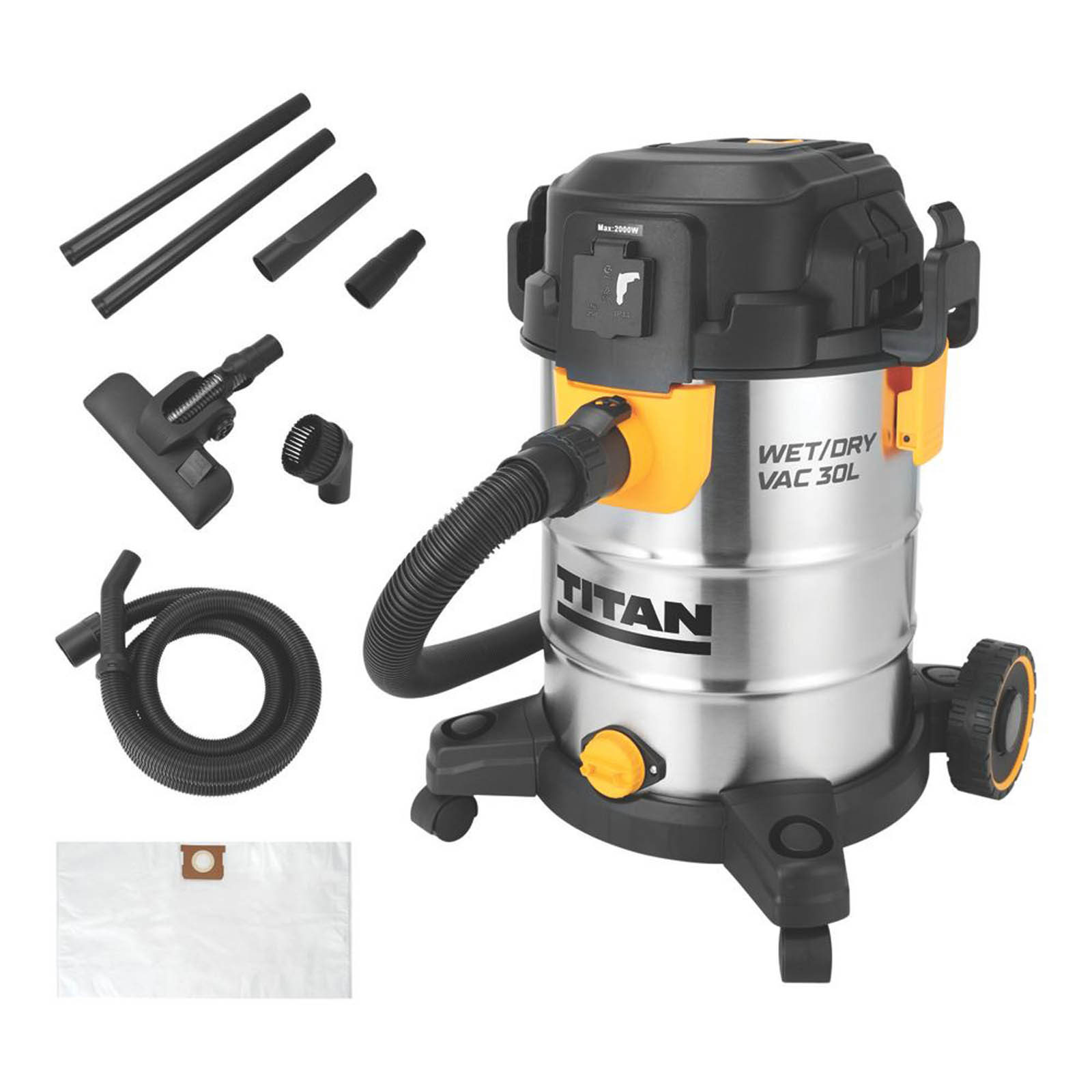 Titan TTB1351VAC 1400W 30Ltr Wet & Dry Vacuum 220-240V - Image 2